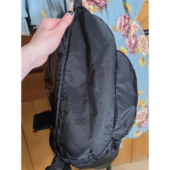 Prada Vela Black Nylon Backpack Leather Trim Triangle Logo Made in Italy - Picture 7 of 8